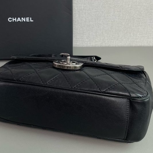 香奈兒/Chanel 黑銀愛丁堡流蘇鏈條包-9