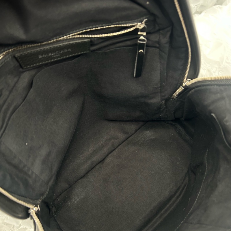 Balenciaga巴黎世家黑色牛皮雙肩包 經典字母款 全皮材質-7