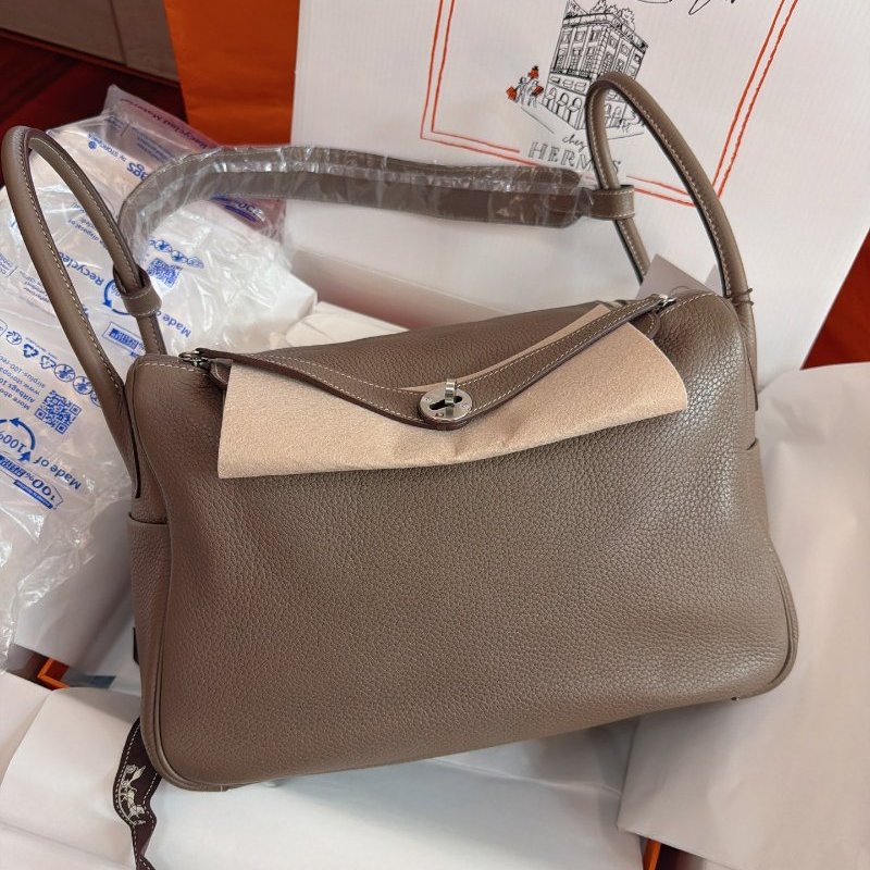 近新品 Hermes愛馬仕 Lindy30 大象灰銀扣 togo皮-5