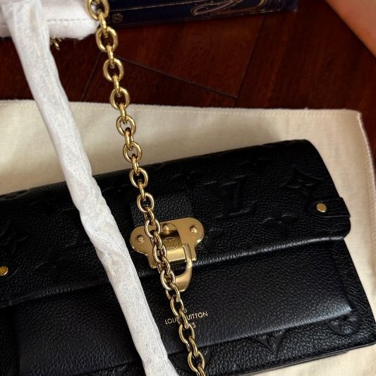 全新品 路易威登/Louis Vuitton Vavin 全皮黑金woc 芯片款-8