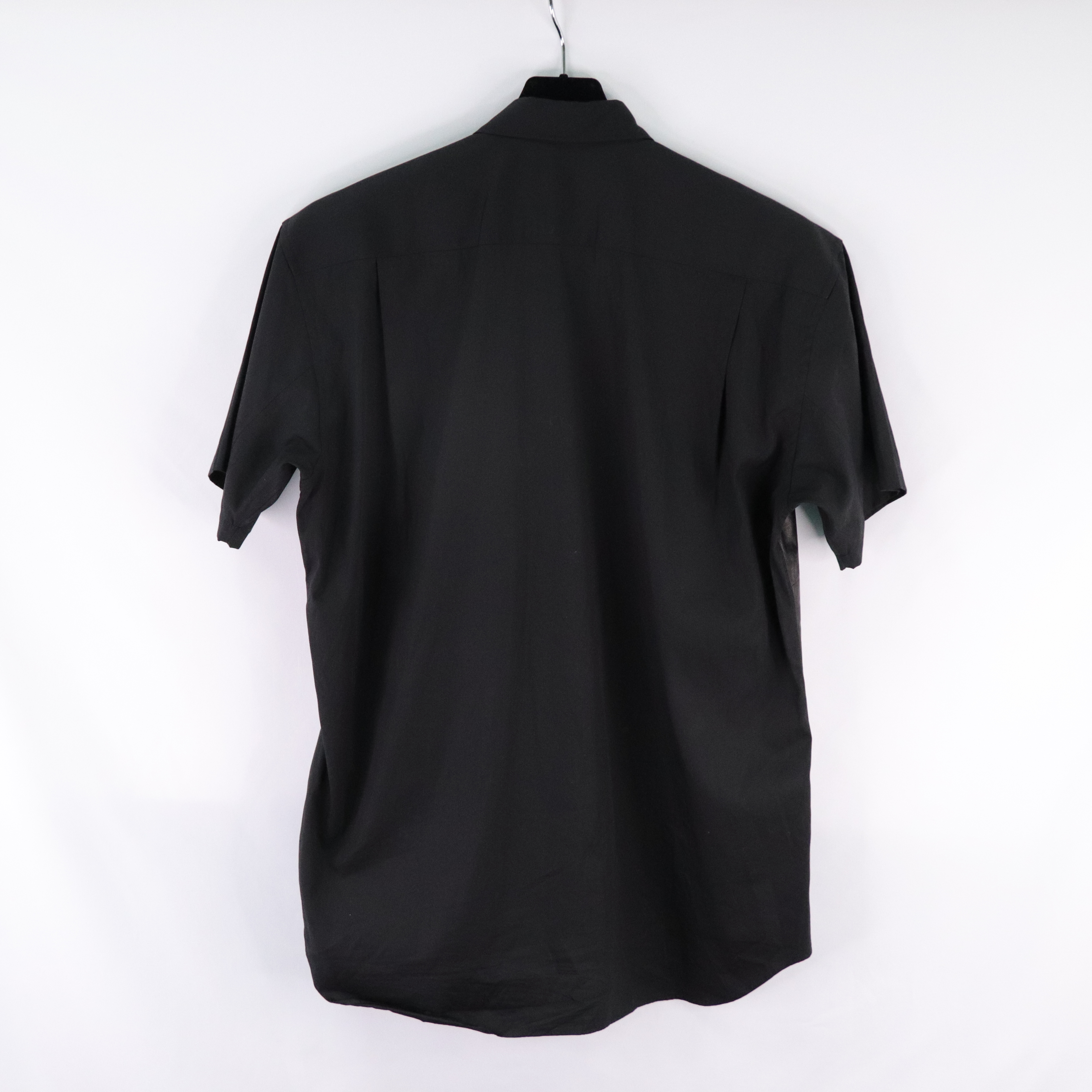 Chrome Hearts 克羅心 黑色 皮質拼接短袖襯衫 男裝-2