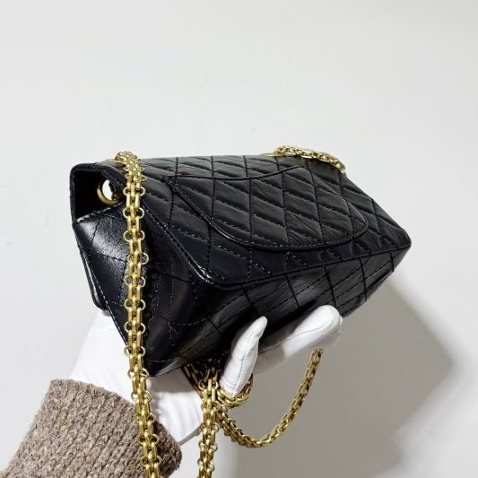 近新品 香奈兒/Chanel 黑金2.55大mini 芯片款-3