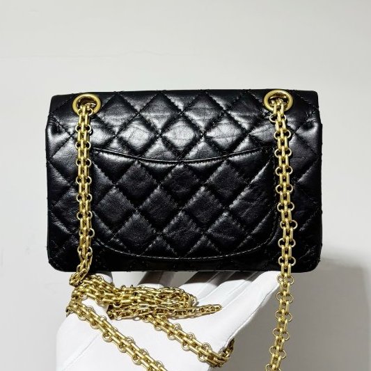 近新品 香奈兒/Chanel 黑金2.55大mini 芯片款-6