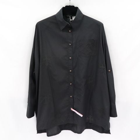 Chrome Hearts 克羅心 黑色 皮質貼繡 長袖 襯衫 （男女皆可）