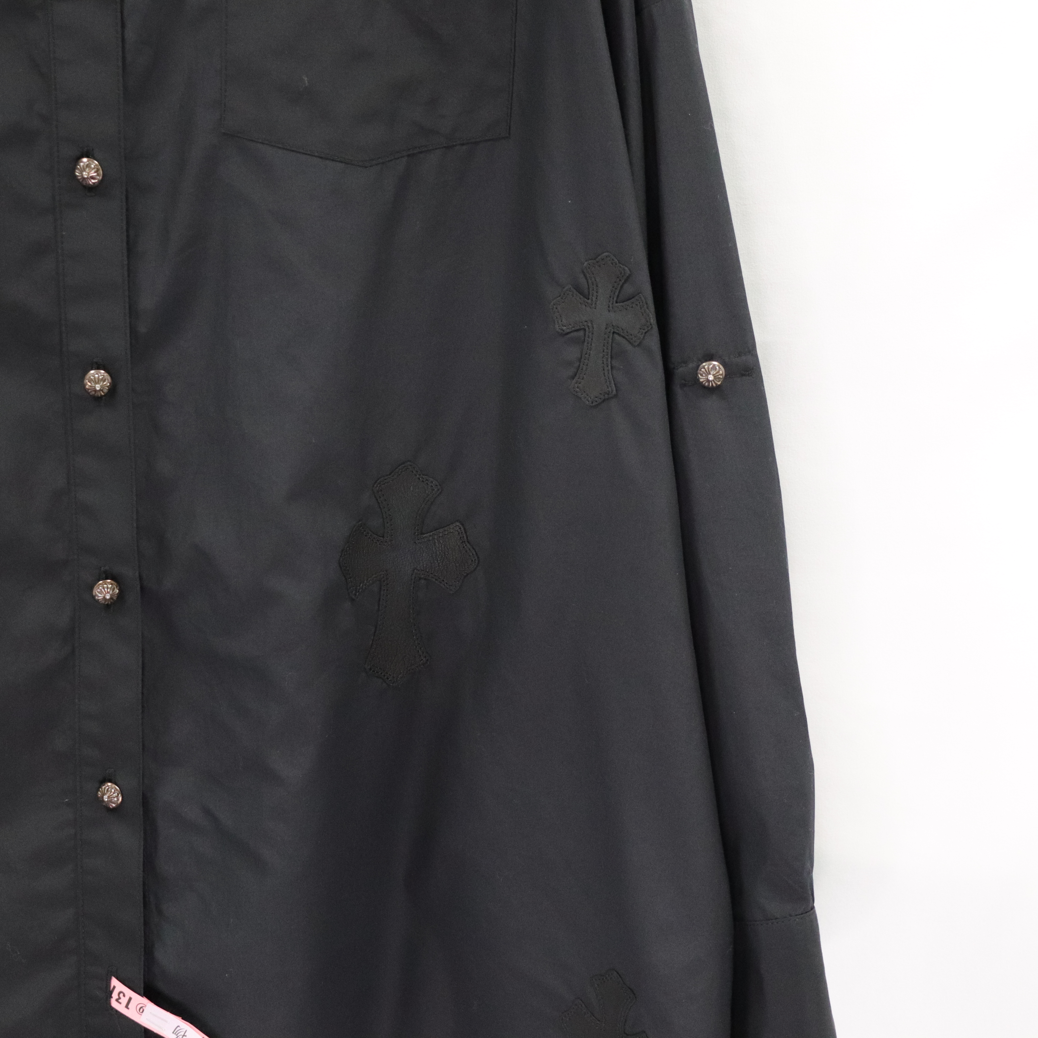Chrome Hearts 克羅心 黑色 皮質貼繡 長袖 襯衫 (男女皆可)-2