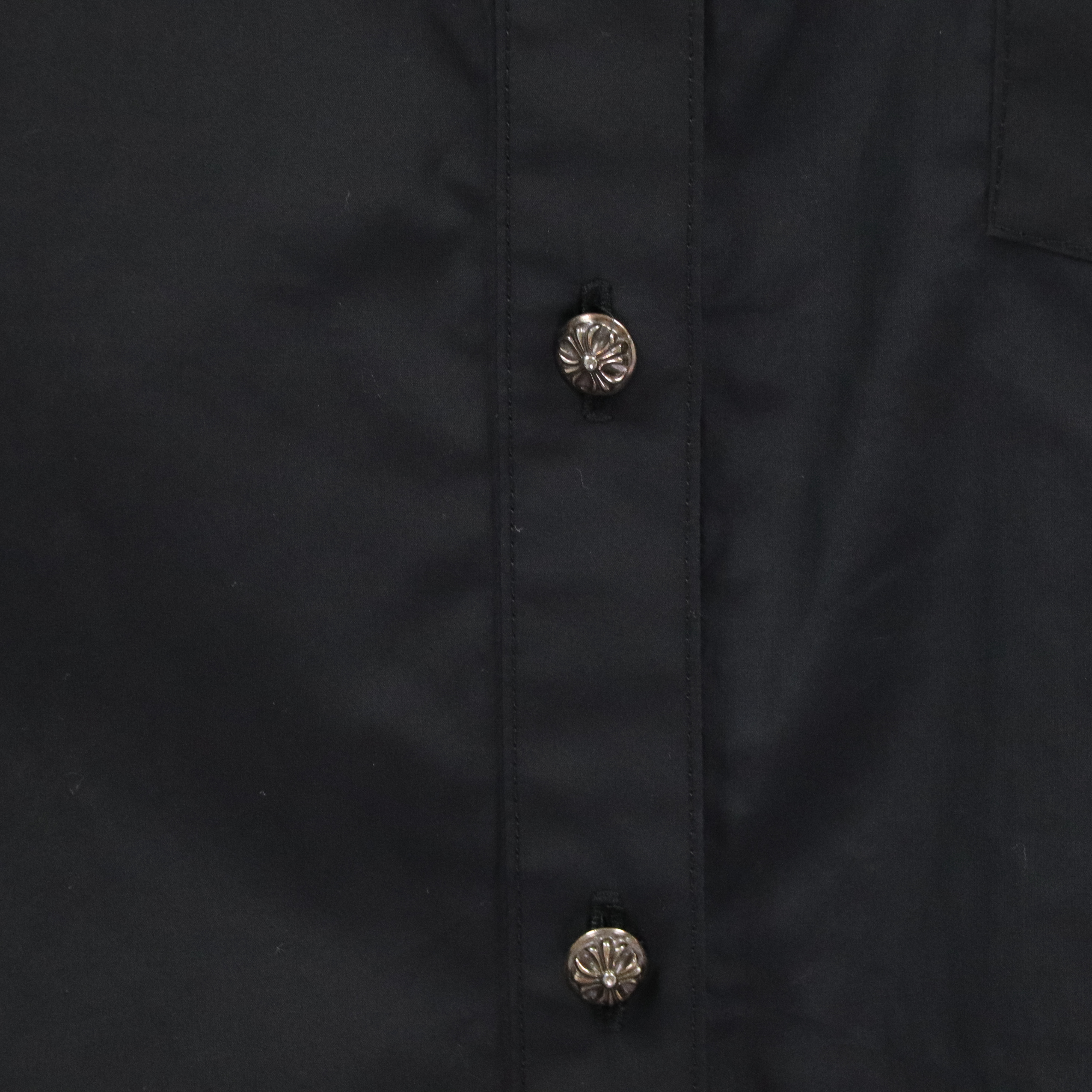 Chrome Hearts 克羅心 黑色 皮質貼繡 長袖 襯衫 (男女皆可)-4