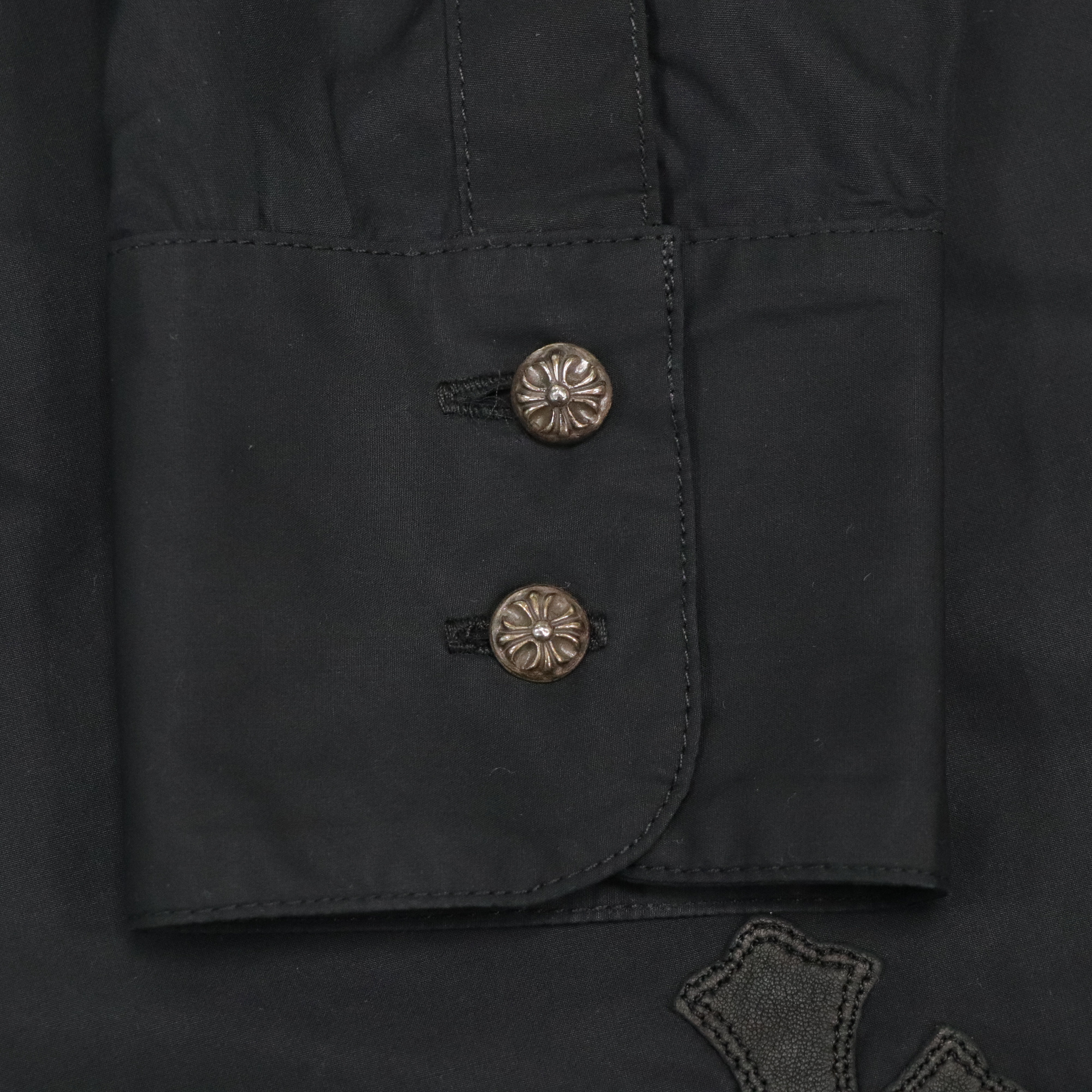 Chrome Hearts 克羅心 黑色 皮質貼繡 長袖 襯衫 (男女皆可)-10