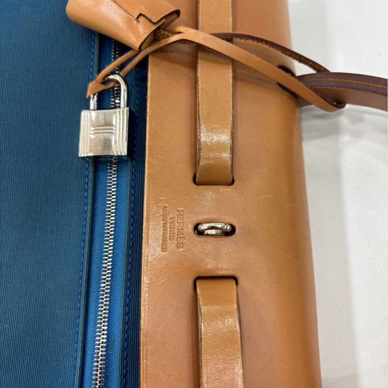 Hermes愛馬仕 Herbag Zip 31 Zip銀扣 帆布拼牛皮 肩斜背包 X刻 鎖具齊全，原始成色，包身有點髒-4