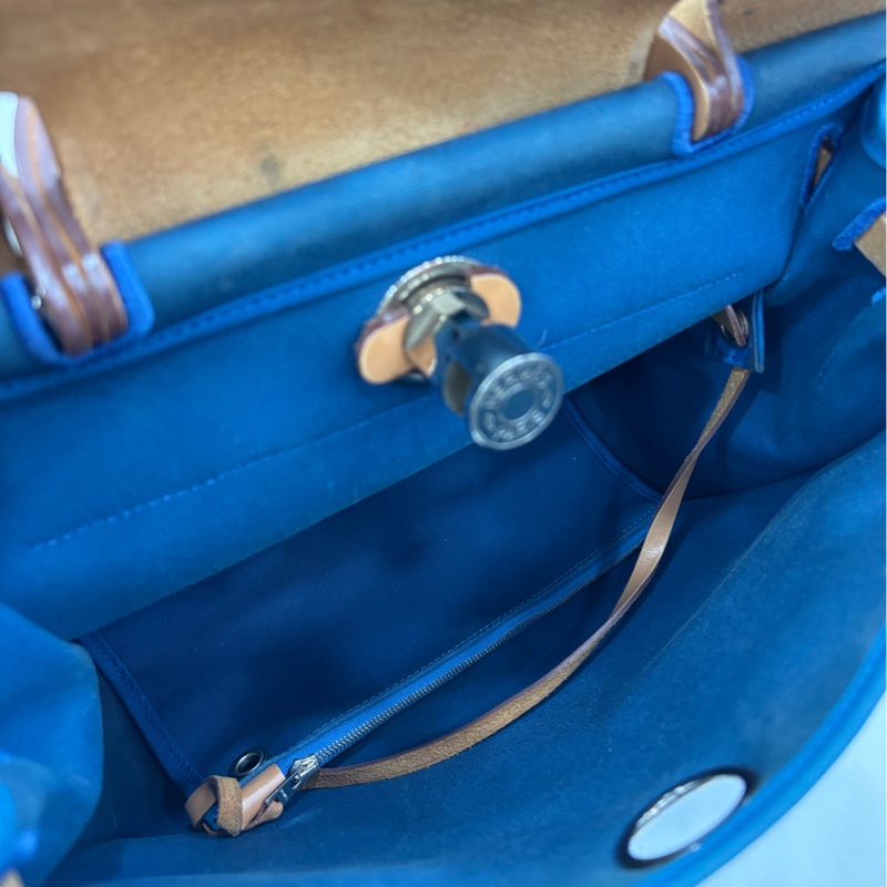 Hermes愛馬仕 Herbag Zip 31 Zip銀扣 帆布拼牛皮 肩斜背包 X刻 鎖具齊全，原始成色，包身有點髒-6