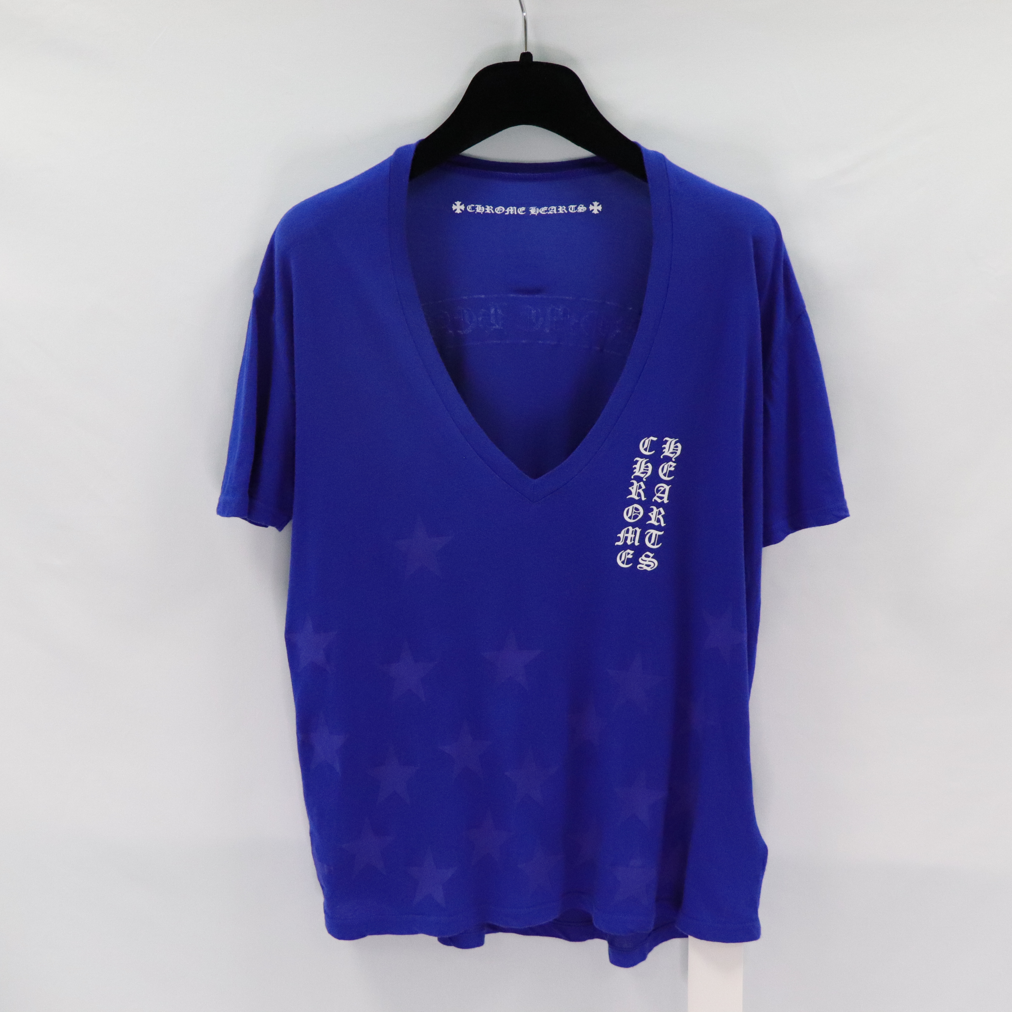 Chrome Hearts 克羅心 藍色 星星 短袖V領上衣-0
