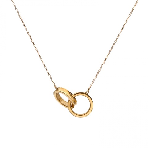 TIFFANY&CO 18K黃金1837系列雙環項鏈