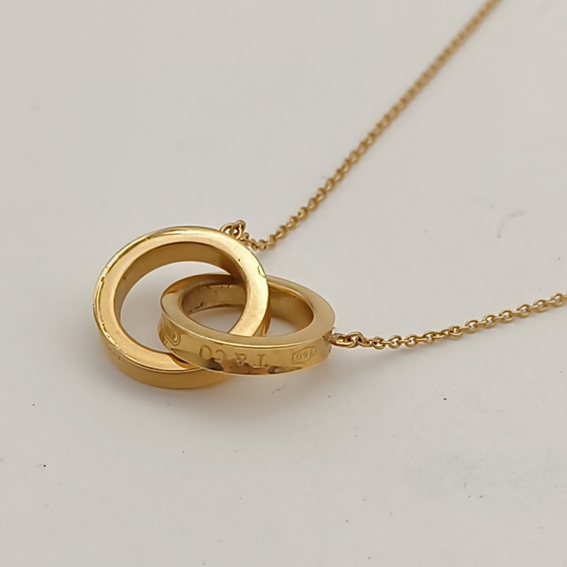 TIFFANY&CO 18K黃金1837系列雙環項鏈-1