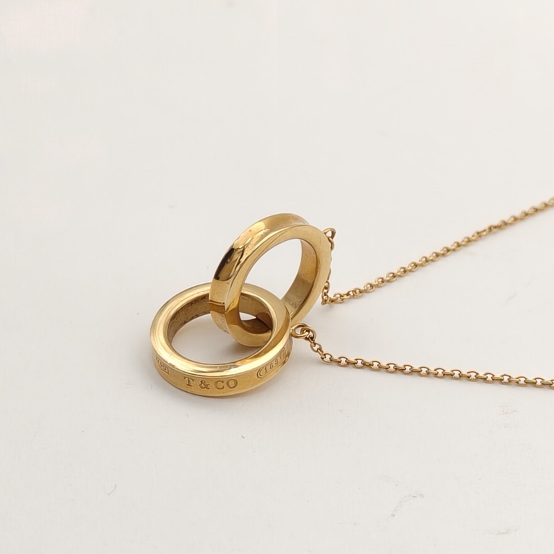 TIFFANY&CO 18K黃金1837系列雙環項鏈-2