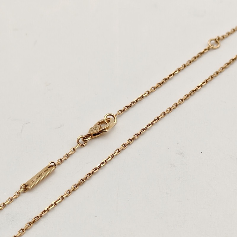 VAN CLEEF&ARPELS VintageAlhambra中號單花項鏈新扣18K黃金/白貝母-4