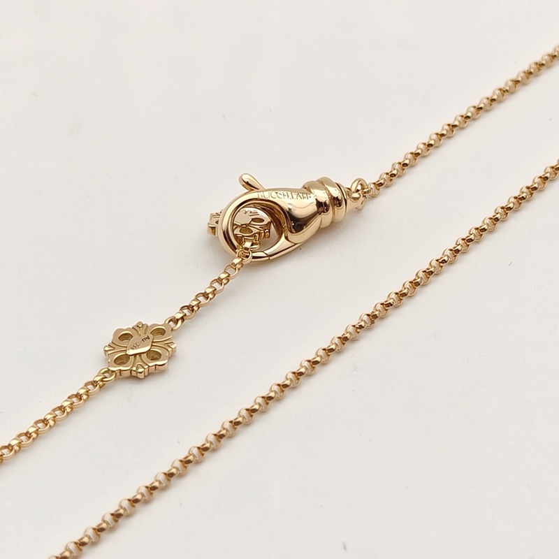 BUCCELLATI OperaTULLE花卉圖案藍色琺瑯項鏈(大號）18K黃金-4
