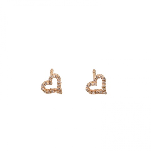 TIFFANY&CO 18K玫瑰金鑽石Tiffany18k滿鑽愛心耳釘
