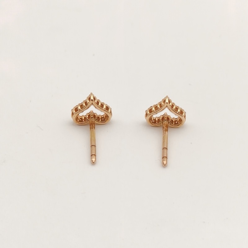 TIFFANY&CO 18K玫瑰金鑽石Tiffany18k滿鑽愛心耳釘-3