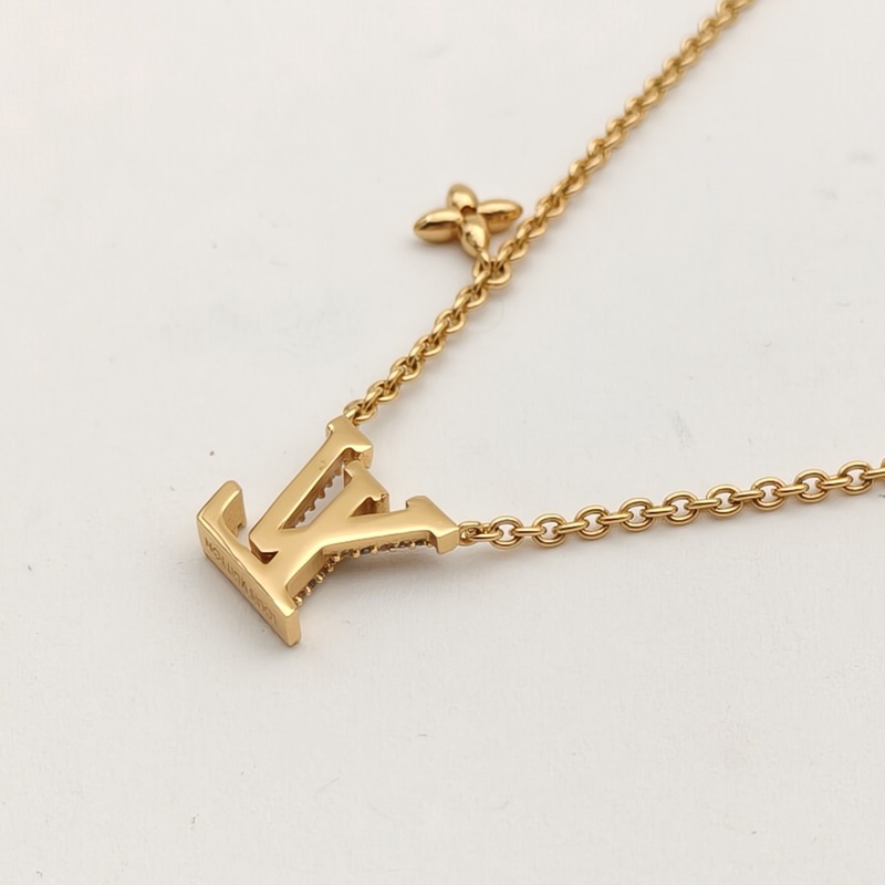 LOUIS VUITTON 合金lv水鑽項鏈-2