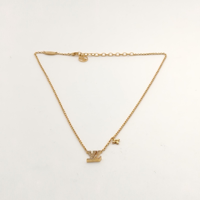 LOUIS VUITTON 合金lv水鑽項鏈-4