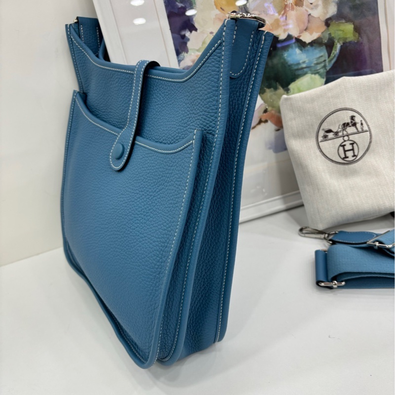 Hermes Evelyne29 伊芙琳29 牛仔藍銀扣 框P刻 TC皮-2