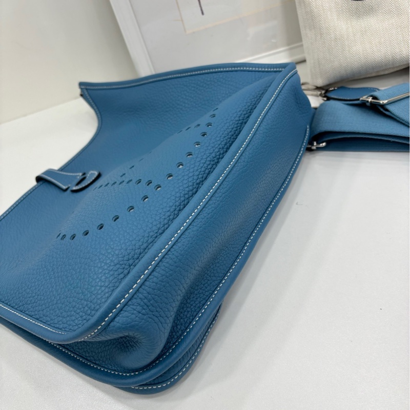 Hermes Evelyne29 伊芙琳29 牛仔藍銀扣 框P刻 TC皮-4