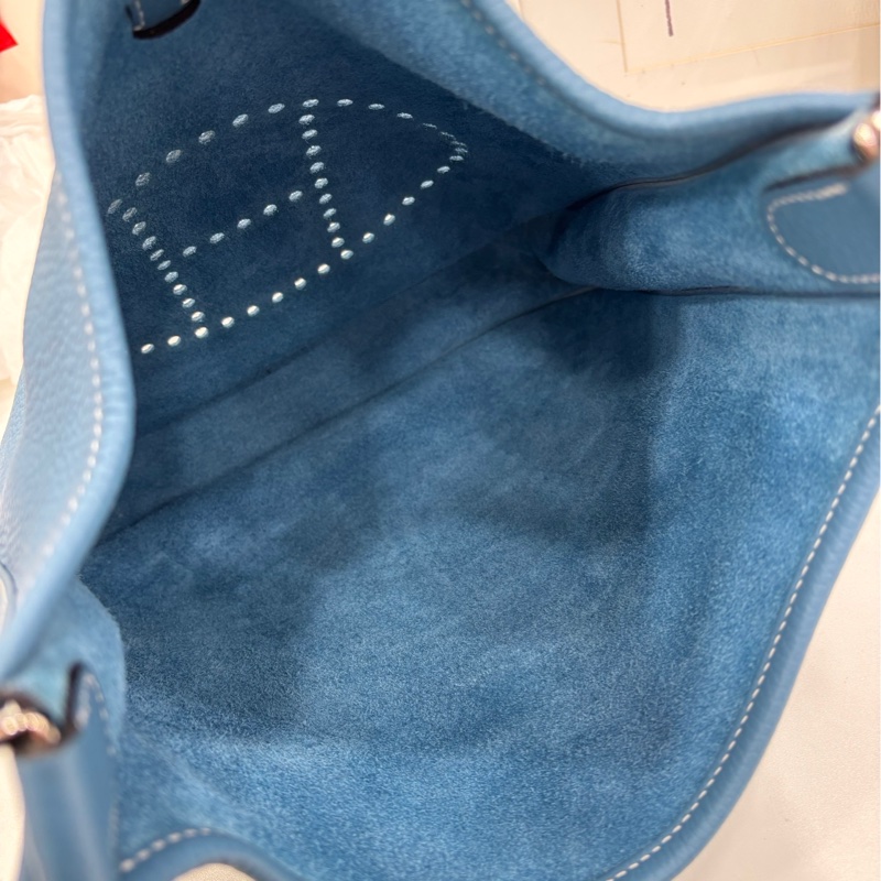 Hermes Evelyne29 伊芙琳29 牛仔藍銀扣 框P刻 TC皮-8
