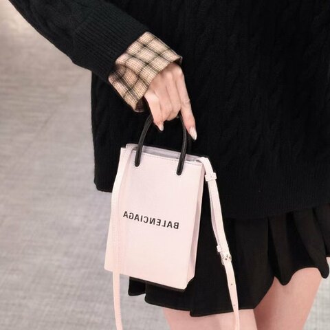 Balenciaga  shopping 購物袋 淡粉色 牛皮 mini 12 *18*4.5cm 98新配件塵袋