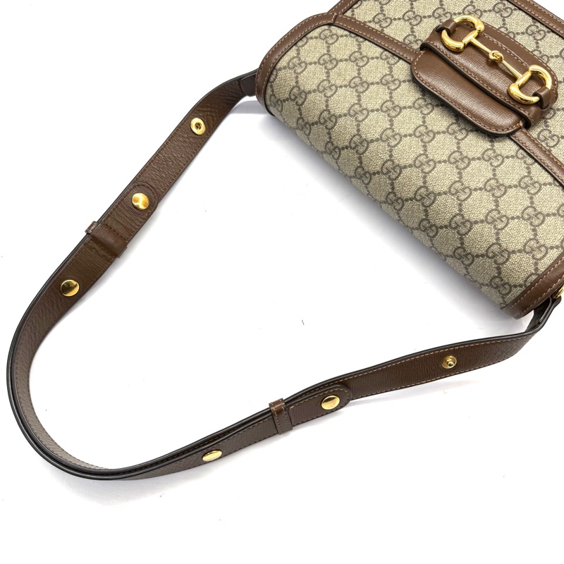 GUCCI 古馳  棕色HORSEBIT 1955系列肩背包 602204-5