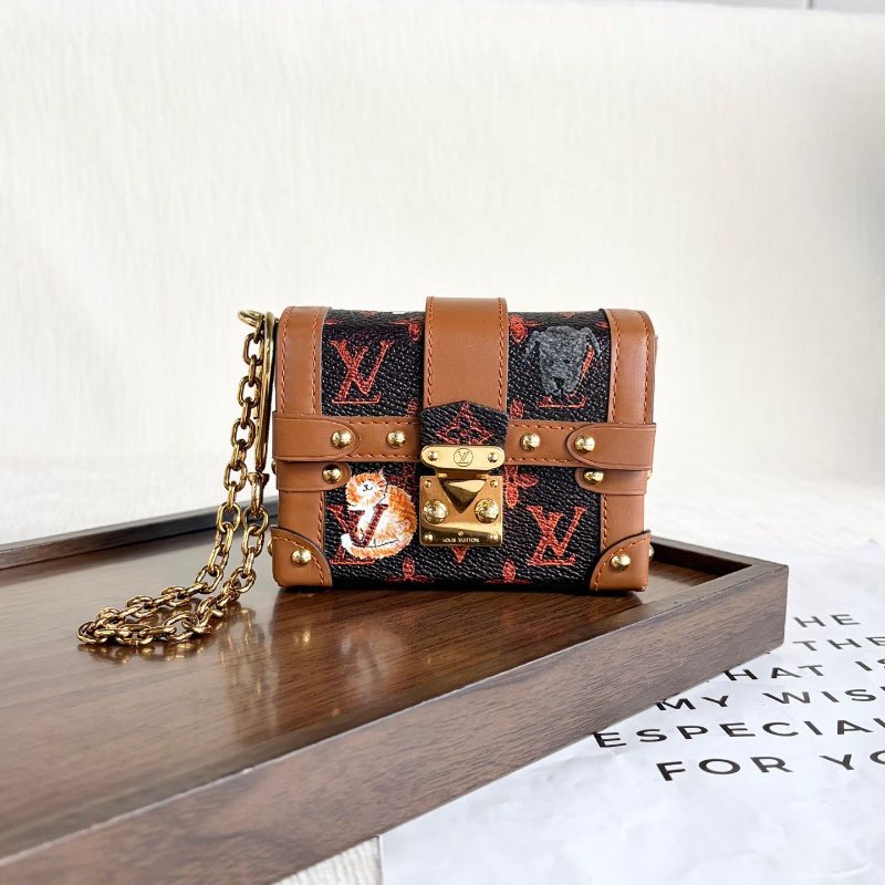 LV mini trunk限定款貓咪迷你盒子 11*8*3 99新配件塵袋-2