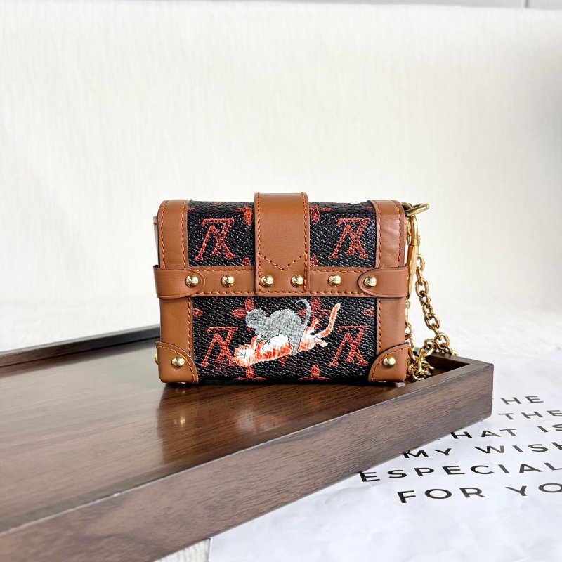 LV mini trunk限定款貓咪迷你盒子 11*8*3 99新配件塵袋-6