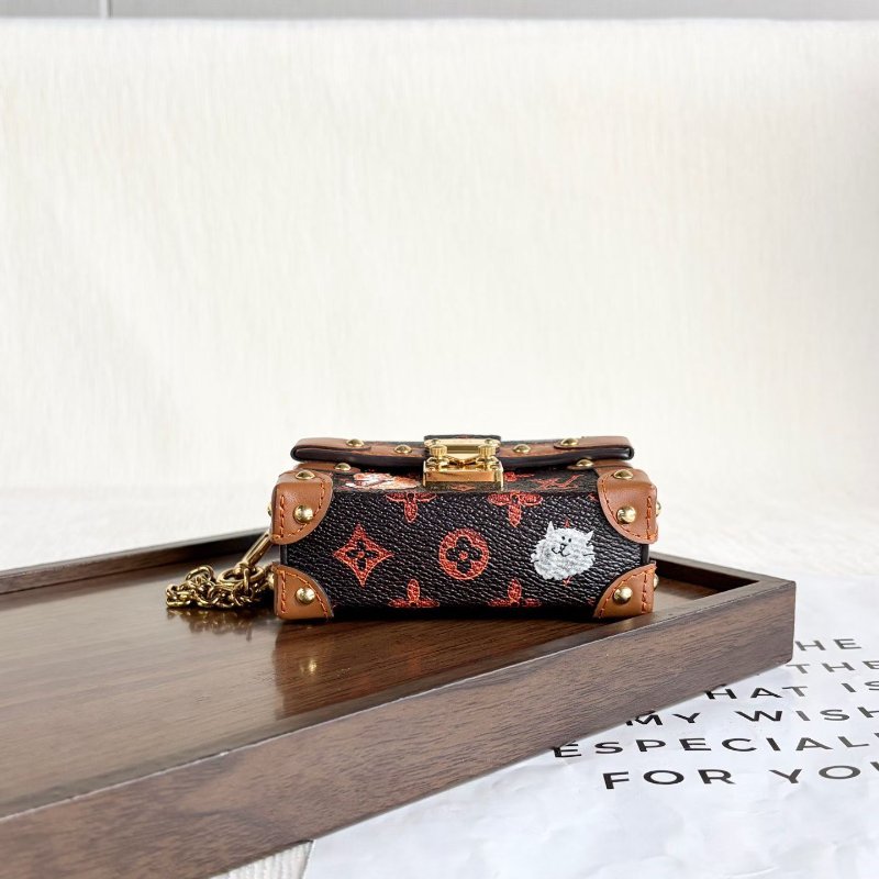 LV mini trunk限定款貓咪迷你盒子 11*8*3 99新配件塵袋-7