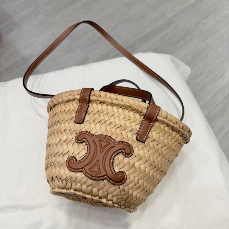 Celine 經典凱旋門 mini草編包 編織包-1