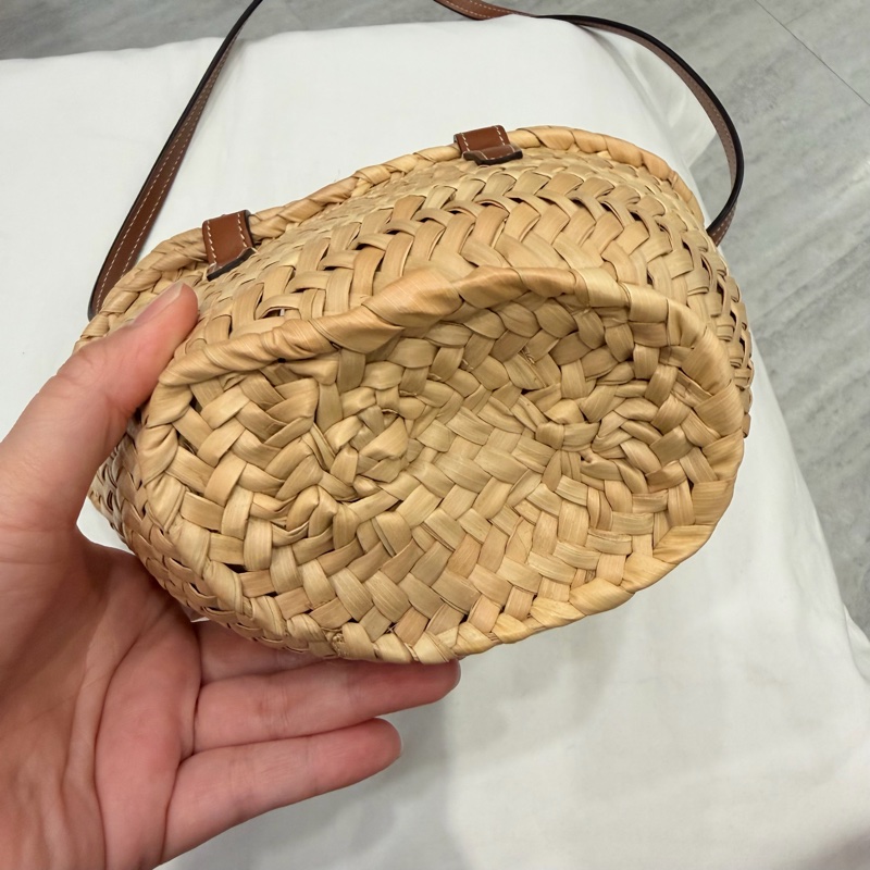 Celine 經典凱旋門 mini草編包 編織包-7