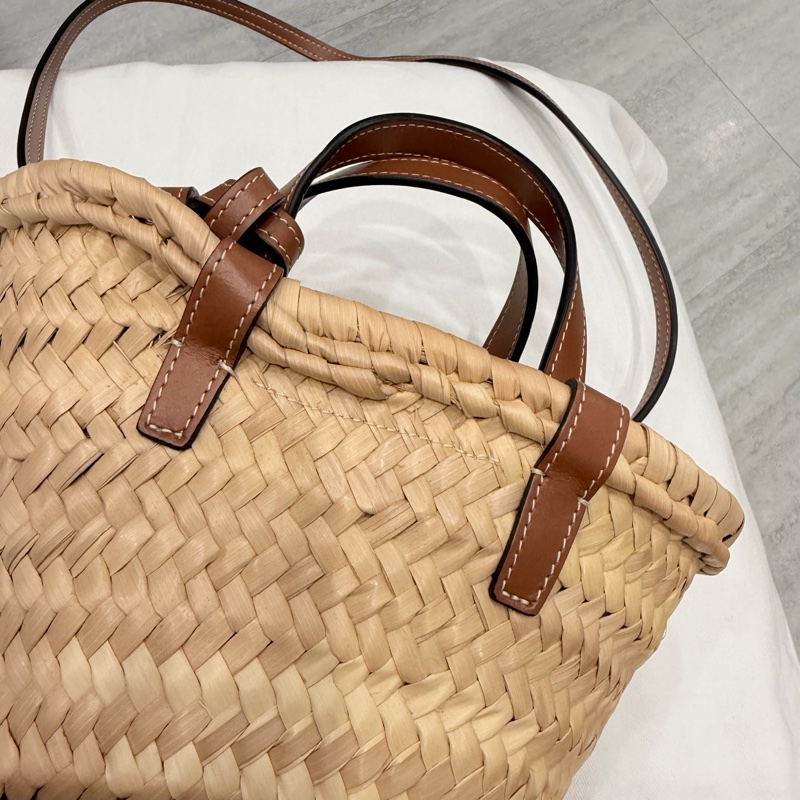 Celine 經典凱旋門 mini草編包 編織包-8