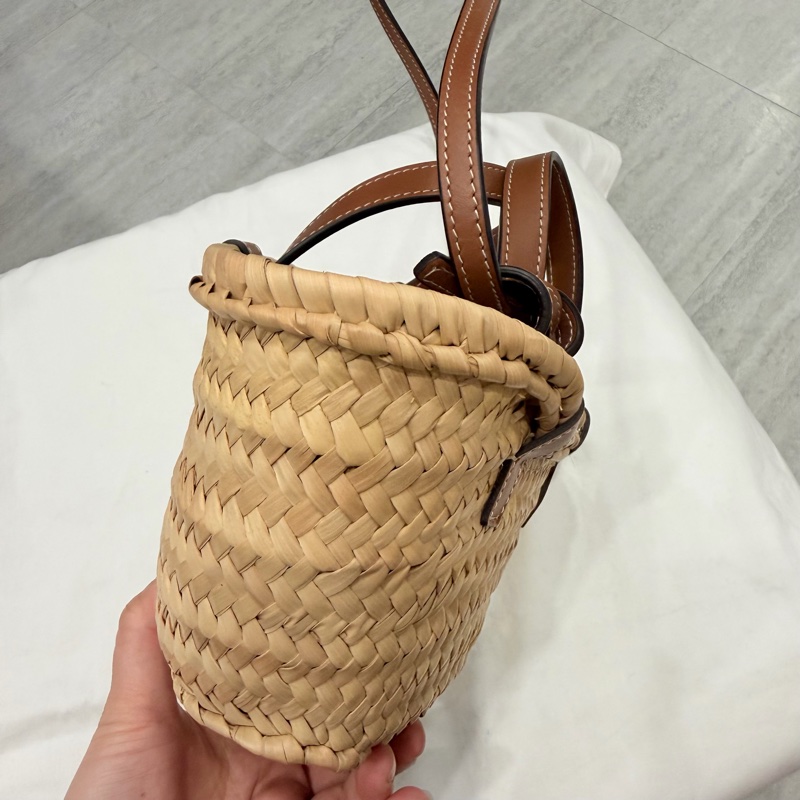 Celine 經典凱旋門 mini草編包 編織包-11