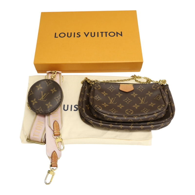 棕色 原花 帆布 Multi Pochette Accessoires 兩用包【LOUIS VUITTON LV 路易威登】 M44840-11
