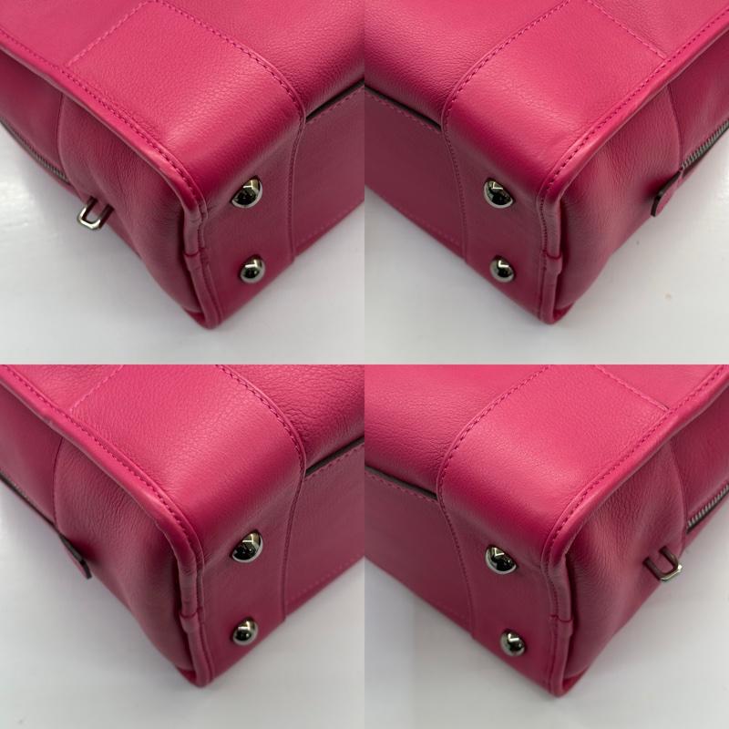LOEWE 桃粉色 AMAZONA 36 手提包 （有燙金字母）-4