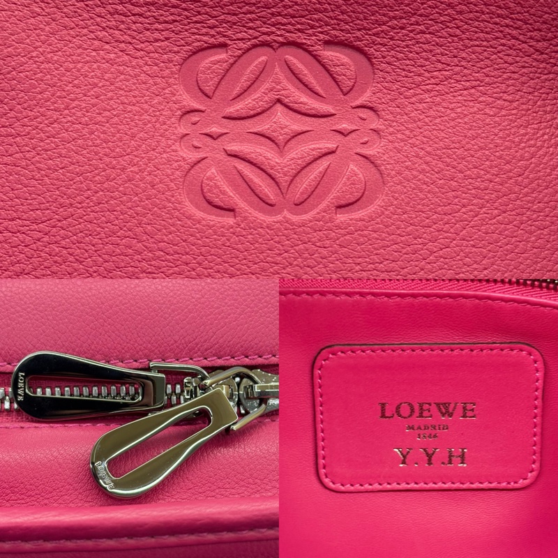 LOEWE 桃粉色 AMAZONA 36 手提包 （有燙金字母）-7