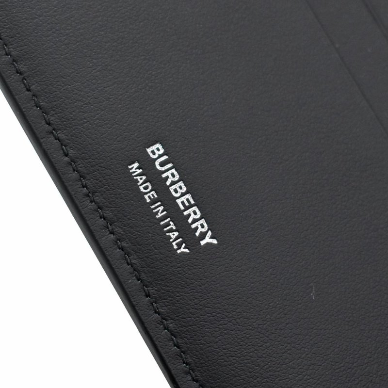 【門市全新現貨】BURBERRY 牛皮燙印LOGO對開8卡短夾皮夾(附原廠防塵袋)-3