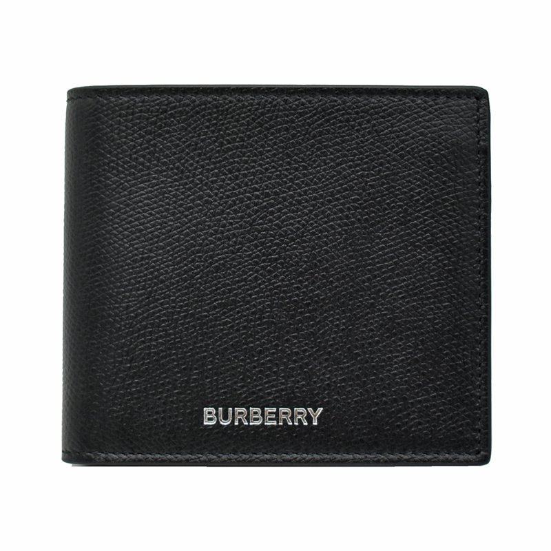 【門市全新現貨】BURBERRY 牛皮燙印LOGO對開8卡短夾皮夾(附原廠防塵袋)-5