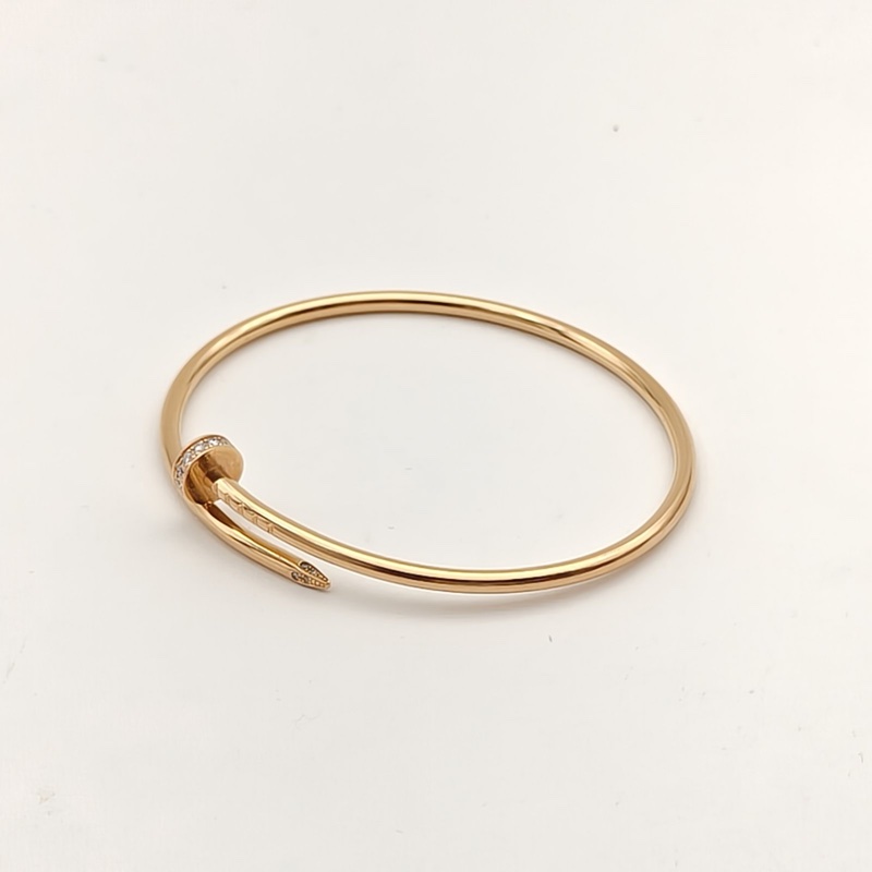 CARTIER JUSTEUNCLOU釘子20鑽細版手鐲18K玫瑰金/鑽石17號-2
