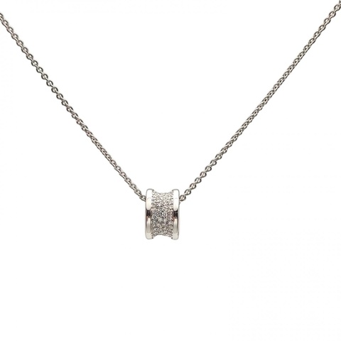 BVLGARI B.ZERO1大蠻腰項鏈滿鑽18K白金/鑽石