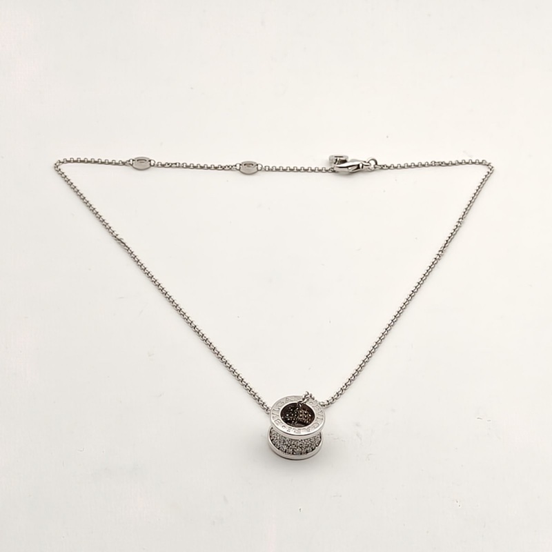 BVLGARI B.ZERO1大蠻腰項鏈滿鑽18K白金/鑽石-4
