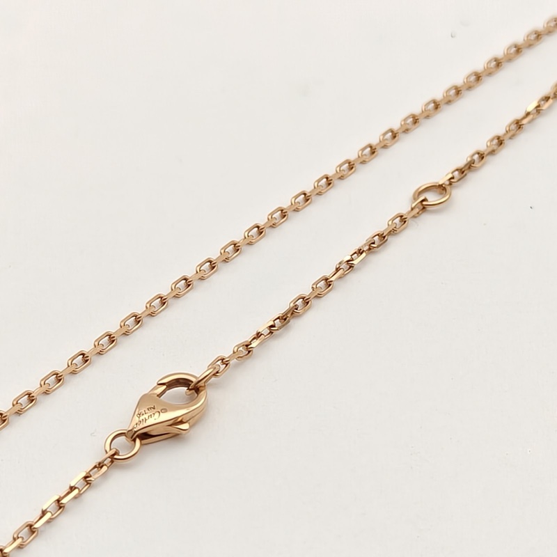 CARTIER LOVE雙環滿鑽項鏈餅環組合18K玫瑰金/鑽石-3