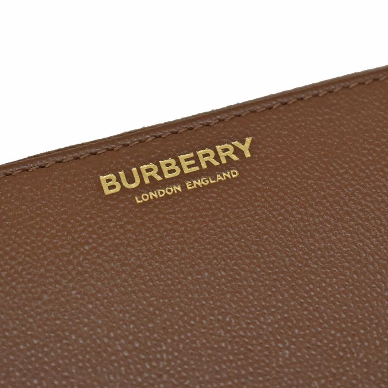 【門市全新現貨】BURBERRY 牛皮拼接帆布格紋拉鍊長夾皮夾(附原廠防塵袋)-2