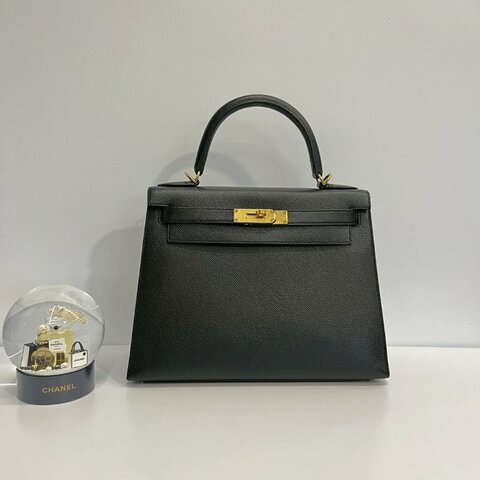 Hermes Kelly28 黑金 Epsom皮 99新