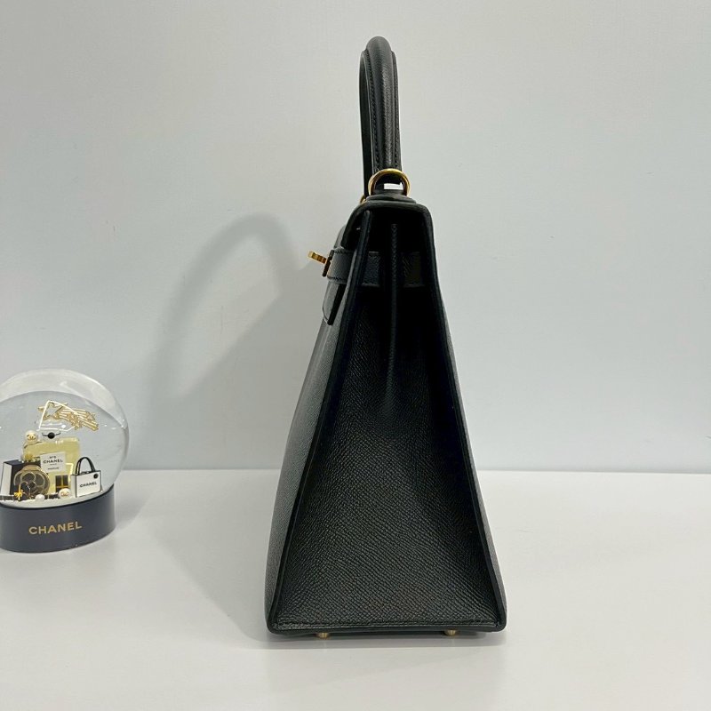 Hermes Kelly28 黑金 Epsom皮 99新-6