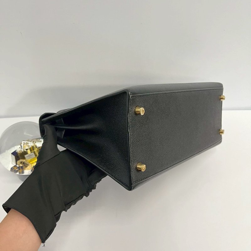Hermes Kelly28 黑金 Epsom皮 99新-9