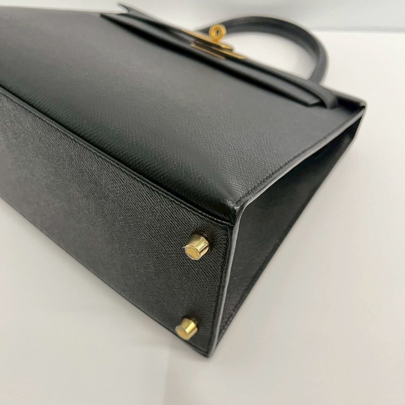 Hermes Kelly28 黑金 Epsom皮 99新-12