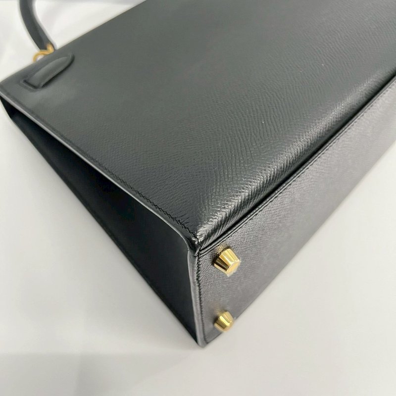 Hermes Kelly28 黑金 Epsom皮 99新-13